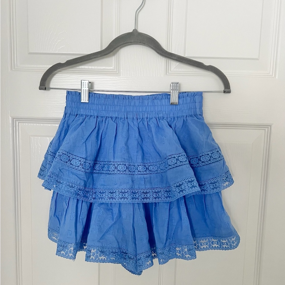 Altar'd State Pink Lace Cotton Skort Shorts-Skirt Small S Ruffle Tiered